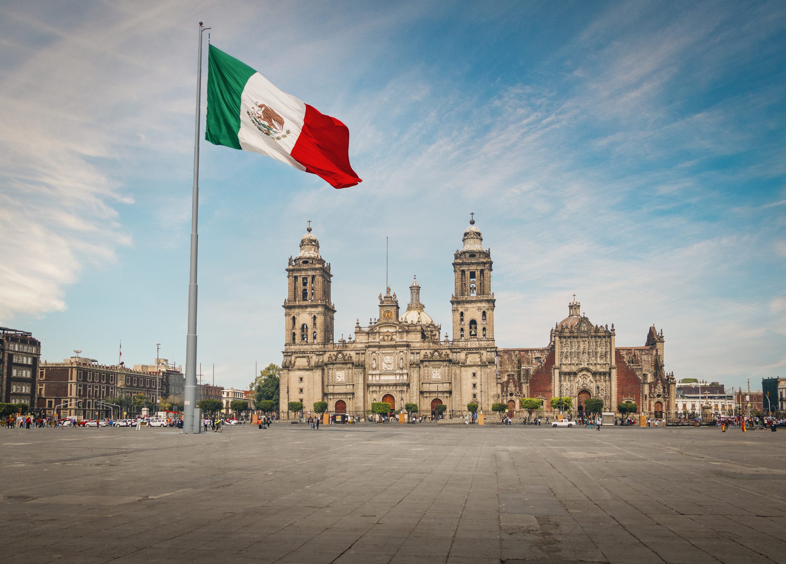 Zocalo,Square,And,Mexico,City,Cathedral,-,Mexico,City,,Mexico