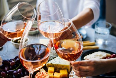 Glasses,Of,Rose,Wine,Seen,During,A,Friendly,Party,Of