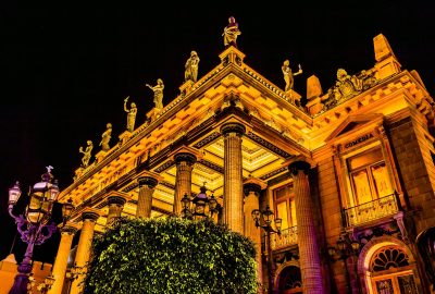 Juarez,Theater,Statues,Night,Guanajuato,Mexico